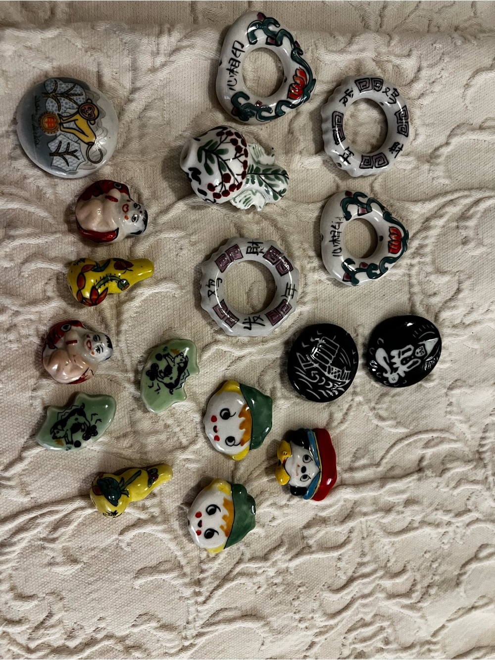 17 Asian Assorted Beads  - Multi-Color